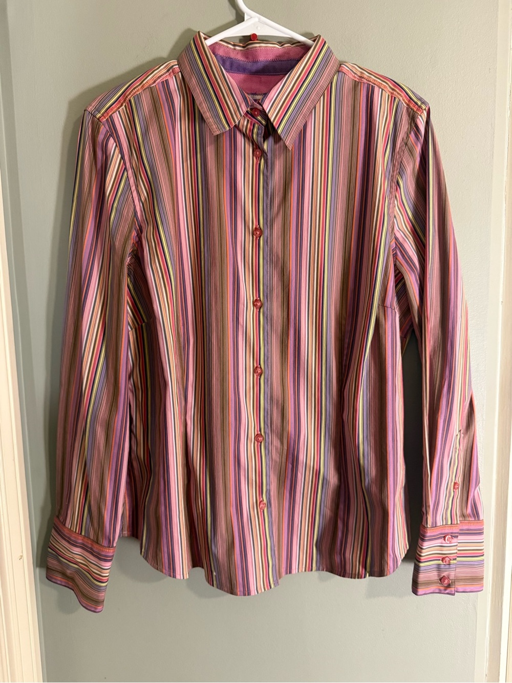Robert Graham Knowledge Wisdom Truth Multicolor Stripe Button Front Shirt XL